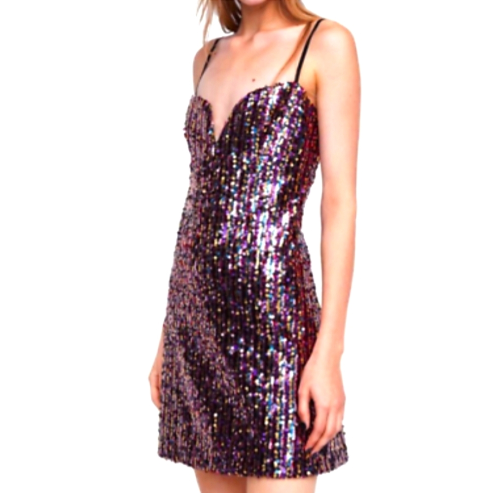 NWTs zara sequin slip mini dress
